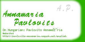 annamaria pavlovits business card